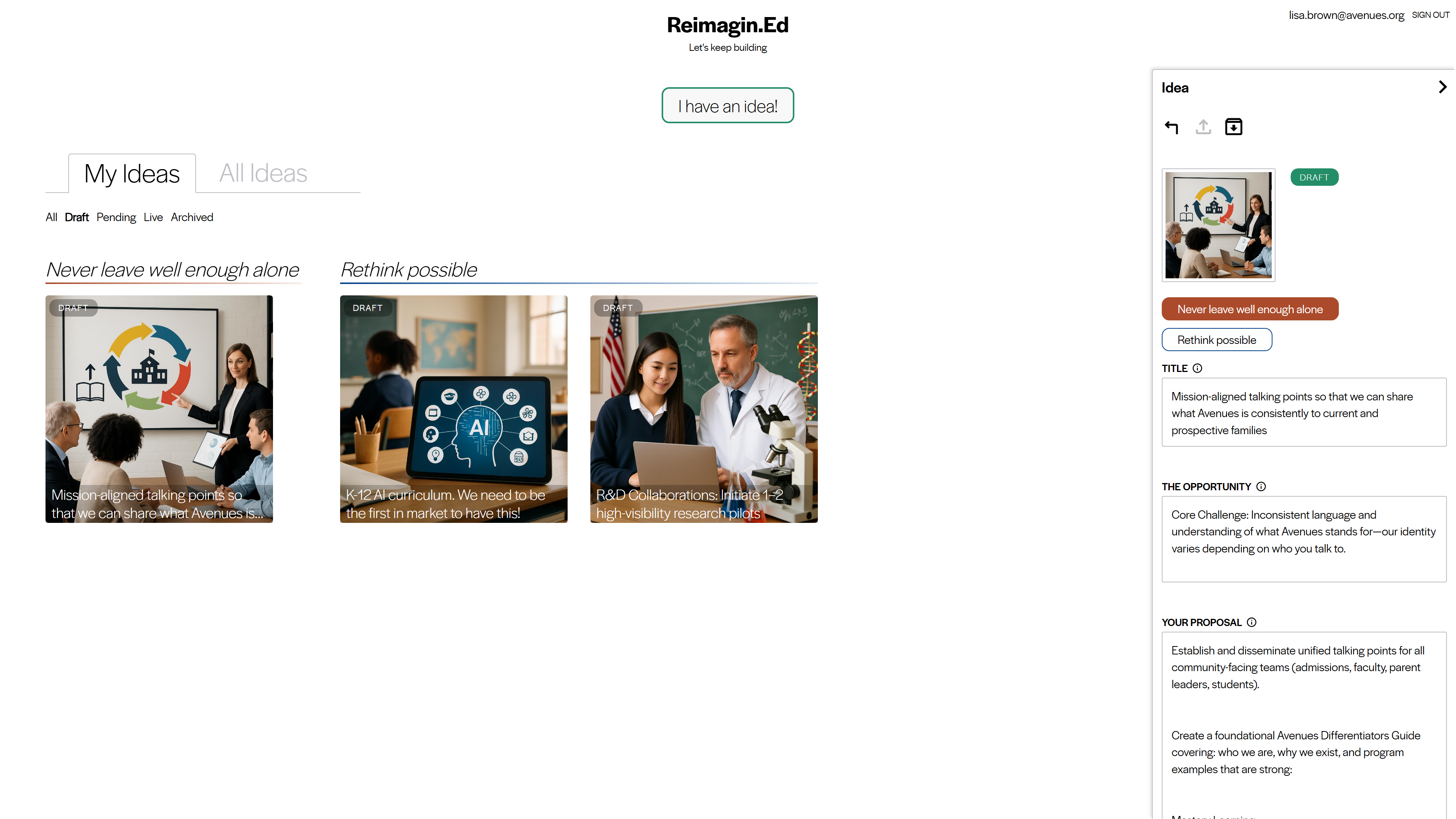 Creating digital suggestions box for elite high school